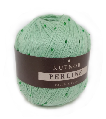 Perline (Перлине) 020 - нежная мята с зеленым полупрозрачным бисером