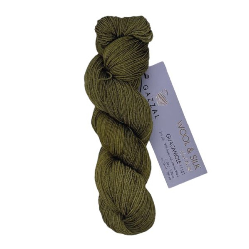 Пряжа Gazzal Wool & Silk 11151 - бутылочный зеленый