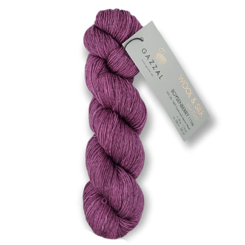 Пряжа Gazzal Wool & Silk 11166 - ягодный