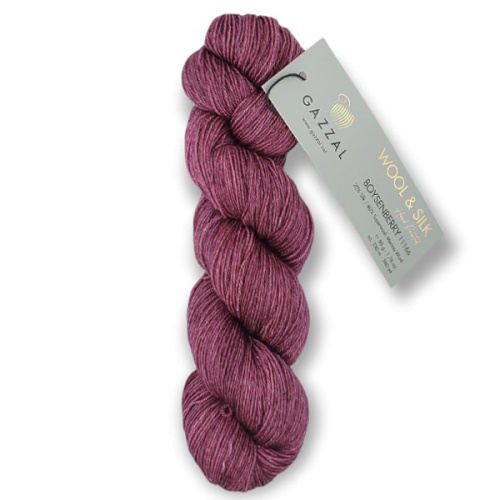 Пряжа Gazzal Wool & Silk 11170 - ягодный