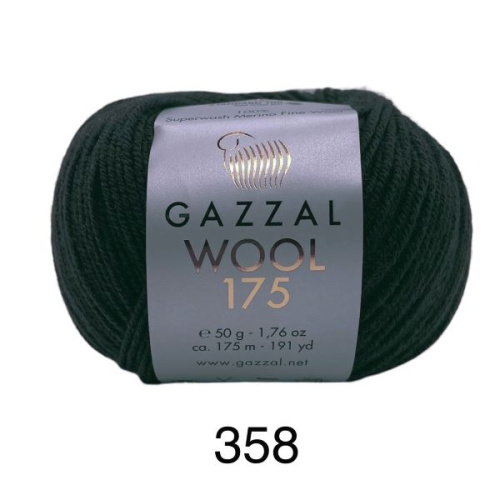 Gazzal Wool 175 (ГАЗАЛ ВУЛ 175) 358 - чёрный