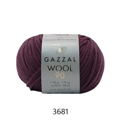  GAZZAL WOOL 90 ( ГАЗЗАЛ ВУЛ 90) 3681 - фиолетовый