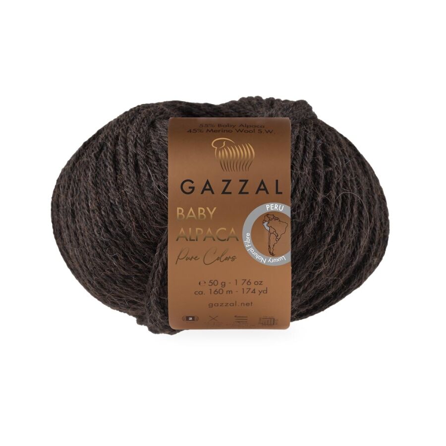 BABY ALPACA PURE COLOR 50 (БЭБИ АЛЬПАКА ПУР КОЛОР 50) 6460 - КОФЕЙНЫЙ