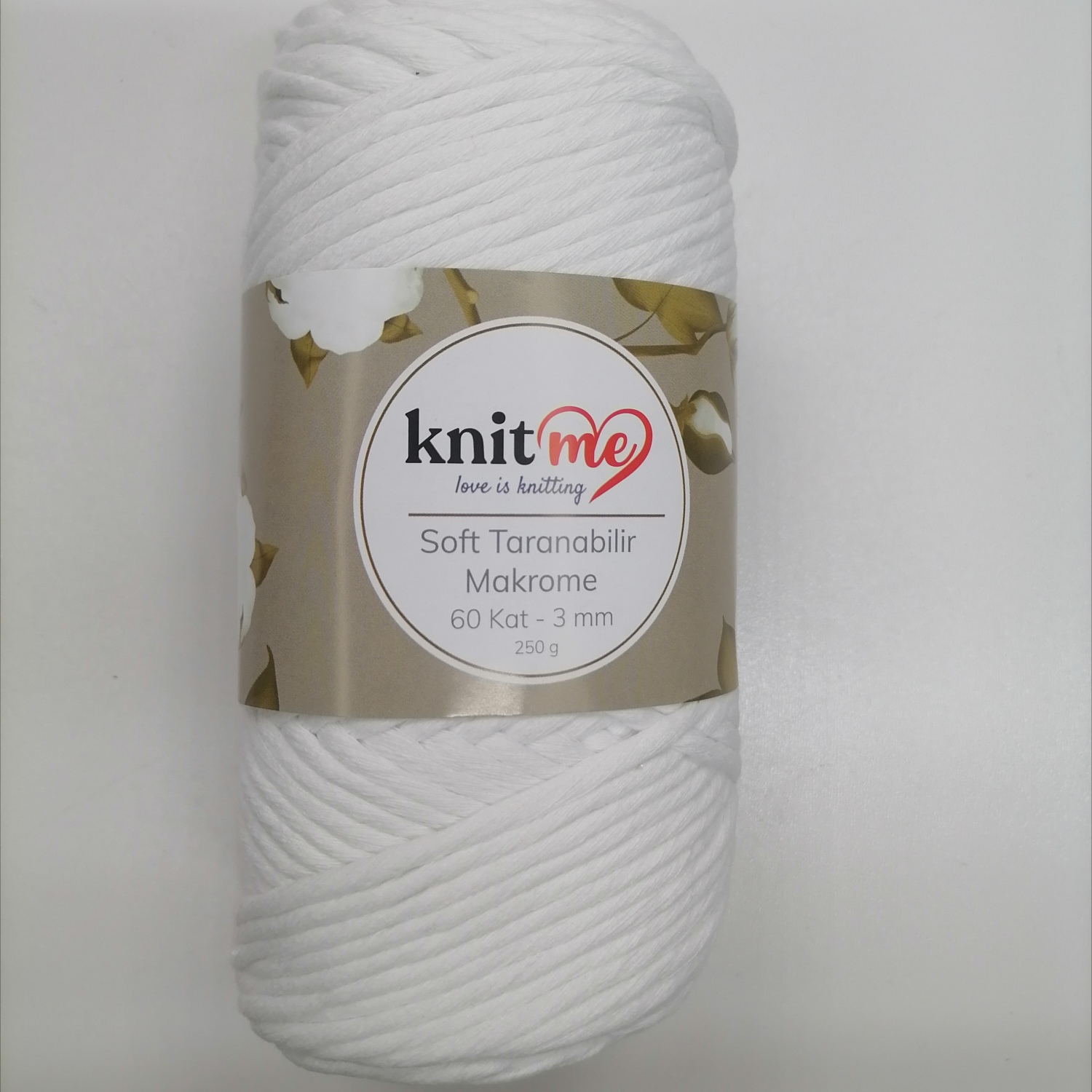 Soft Macrame 3 mm. Knit Me IC306 - белый