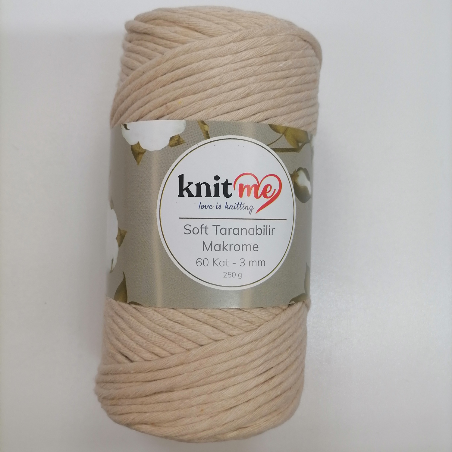 Soft Macrame 3 mm. Knit Me KA10307 - бежевый