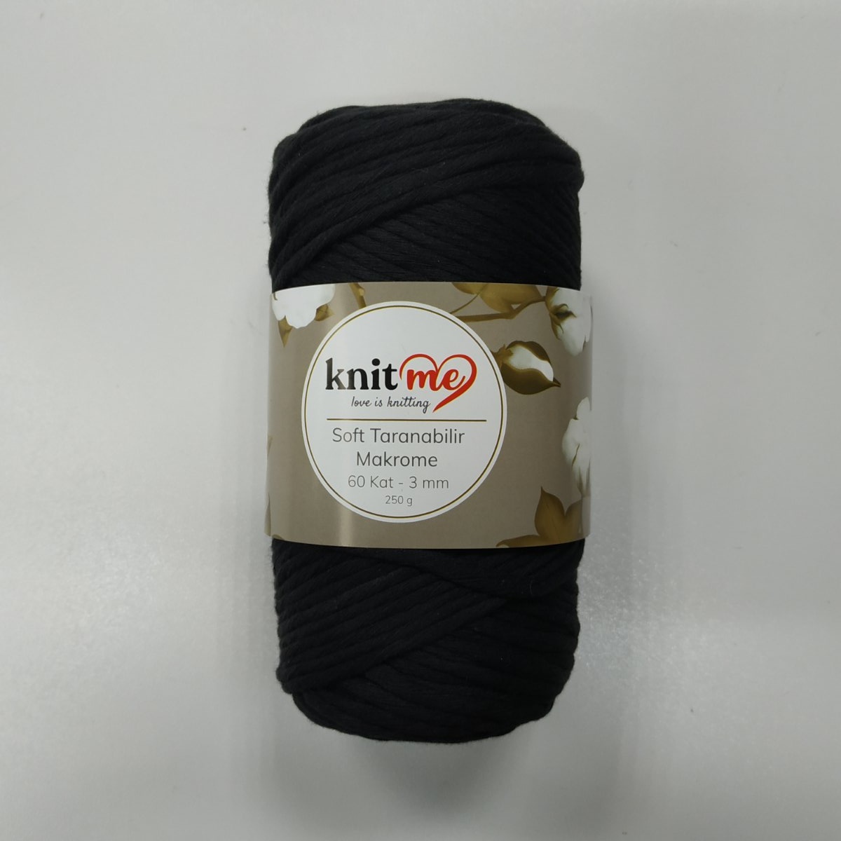 Soft Macrame 3 mm. Knit Me IC101 - черный