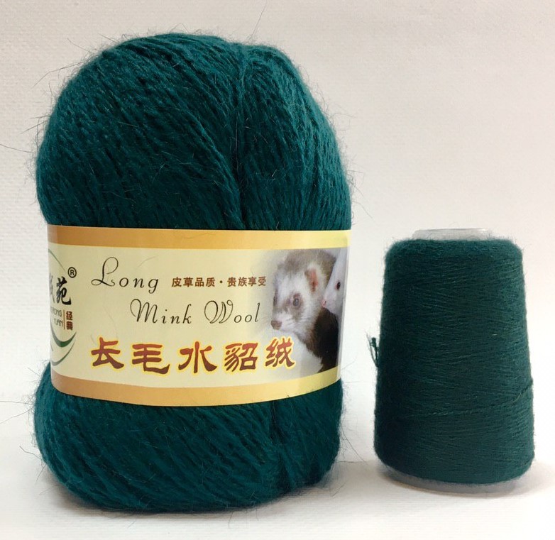 Пряжа Норка длинноворсовая (Long Mink Wool) 51 - изумруд