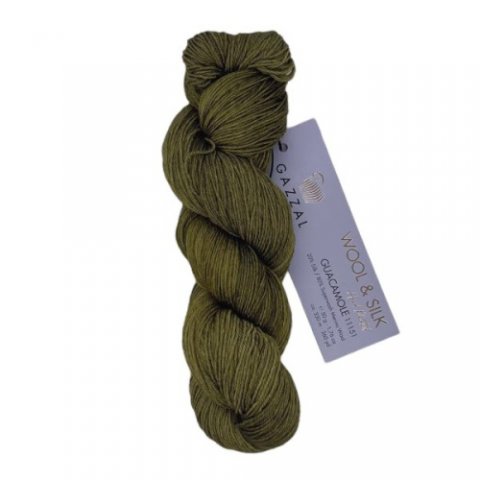 Пряжа Gazzal Wool & Silk 11151 - бутылочный зеленый