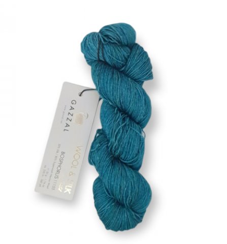 Пряжа Gazzal Wool & Silk 11155 - бриллиантовая зелень