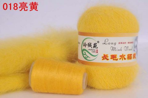 Пряжа Норка длинноворсовая (Long Mink Wool) 018 - цыпленок