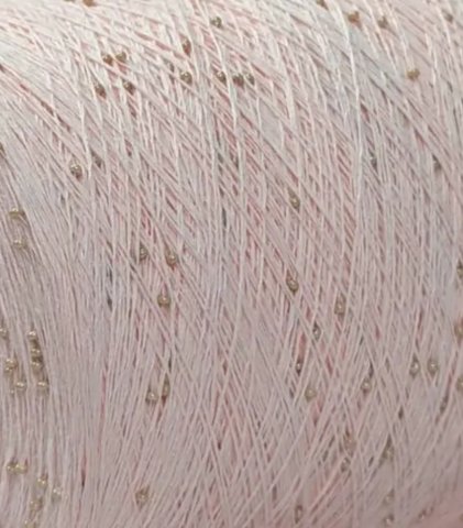 Perline (Перлине) бобины М465 - розовый зефир с бежевым жемчужным бисером