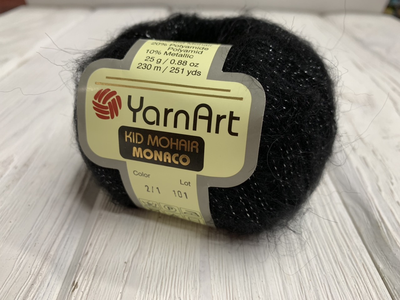 YarnArt Kid mohair Monako (ЯрнАрт Кид мохер Монако) 02-B - черный с серебром купить дешевле в Минске
